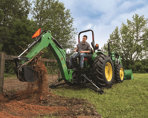 John Deere 5 Series with backhoe